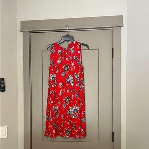 LOFT Red Floral Mini Dress